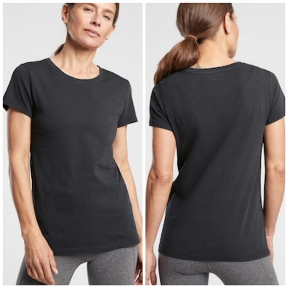 Athleta Tops - Athleta Dark Gray Organic Cotton Daily Crew Short Sleeve Tee